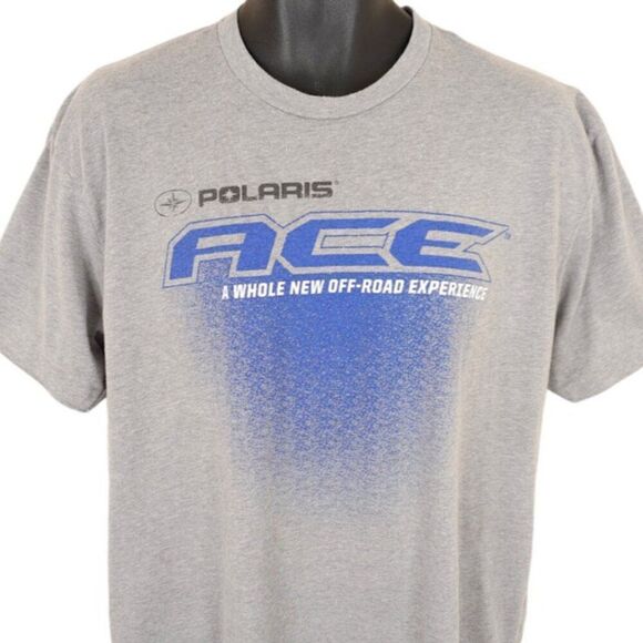 Polaris ACE ATV T Shirt Mens Size XL Gray Quad Off Road Racing Tee - Picture 1 of 6